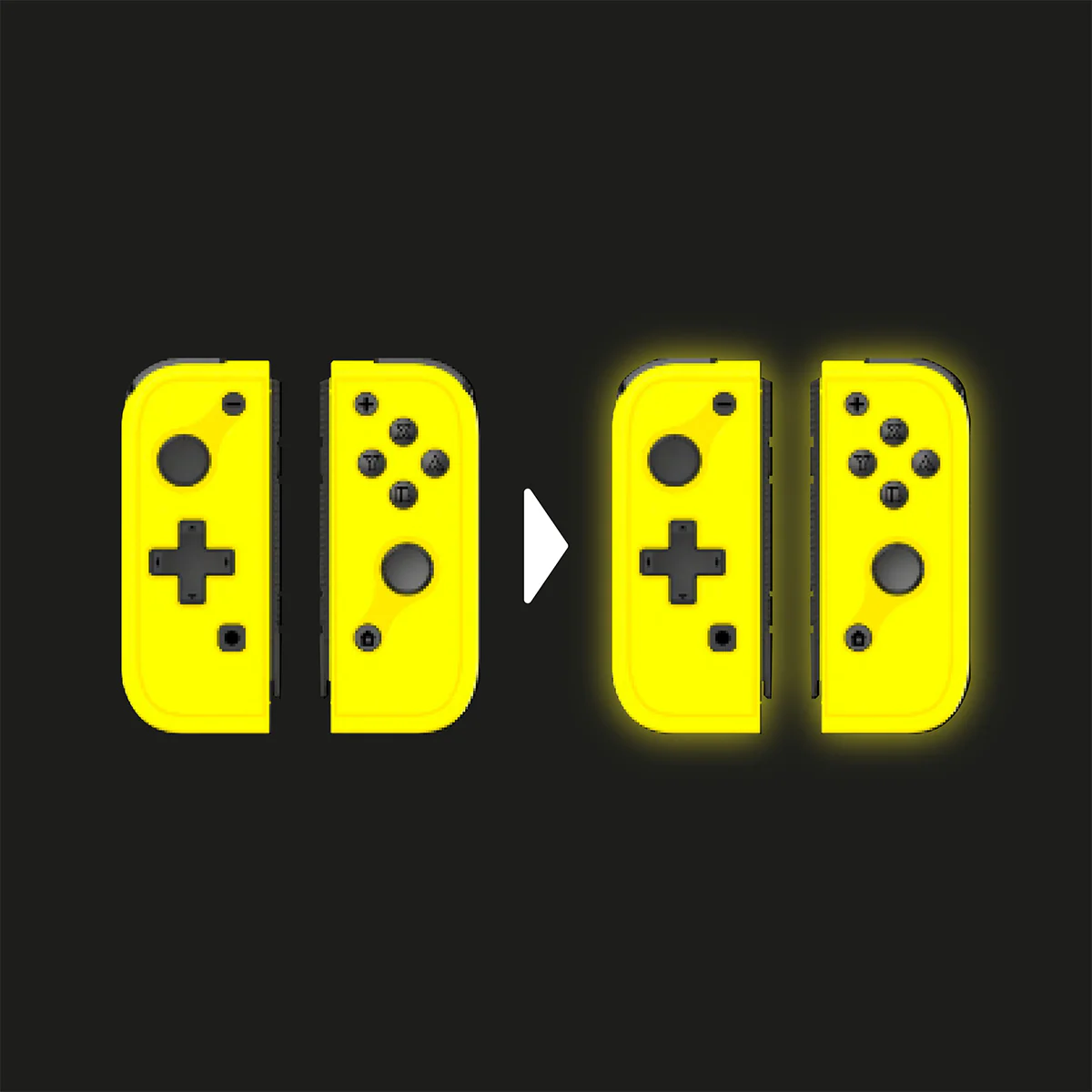 Omelet Gaming Mini JoyPad Glow in the Dark Controller (Moon White (Left), Moon White (Right), Lemon Yellow (Left), Lemon Yellow (Right), Sunset Orange (Left), Sunset Orange (Right), Azure Blue (Left), Volt Green (Right)) - Image 12