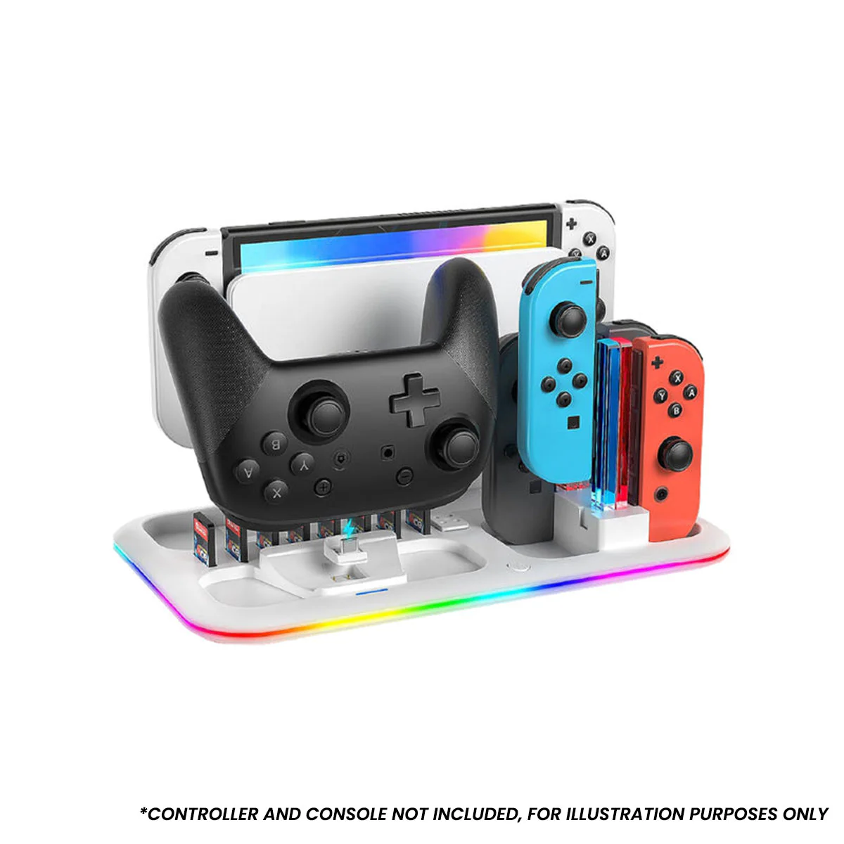 Omelet Gaming Space Charging Station For Nintendo Switch Dock / Joy-Con / Pro Controller (Snow White)