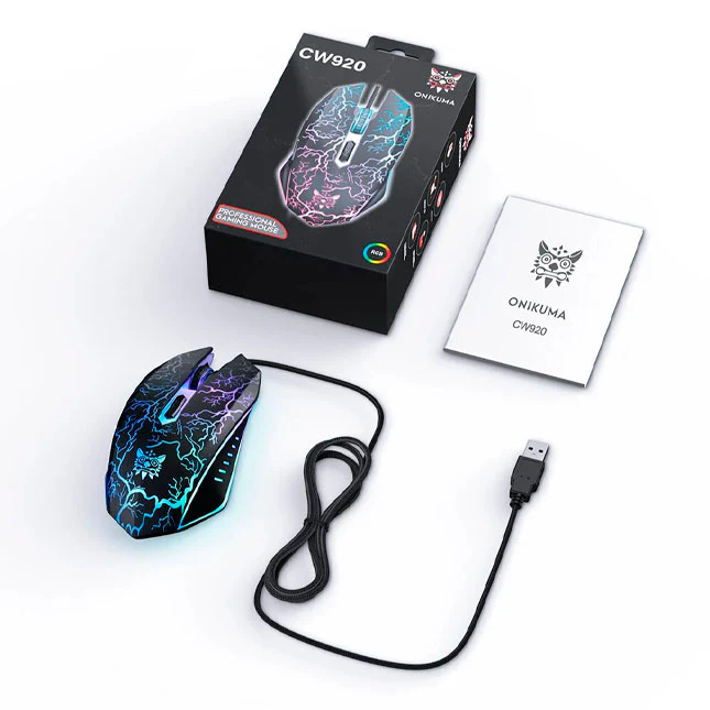 Onikuma CW920 Wired RGB Professional Gaming Mouse (Black) - Image 6