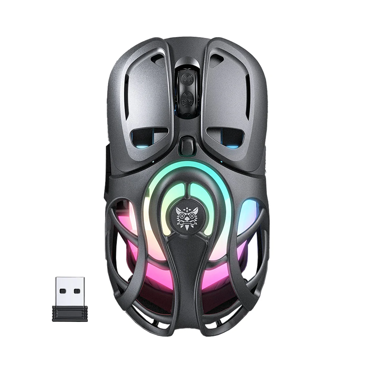 Onikuma DM02 Tri-Mode RGB Wireless Gaming Mouse (Black, Grey) - Image 11