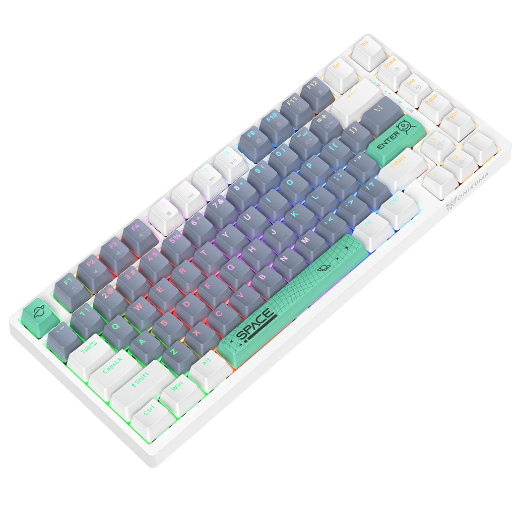 Onikuma G52 Space RGB 82 Keys Wired Mechanical Gaming Keyboard (Tea Axis) (Black, White) - Image 12