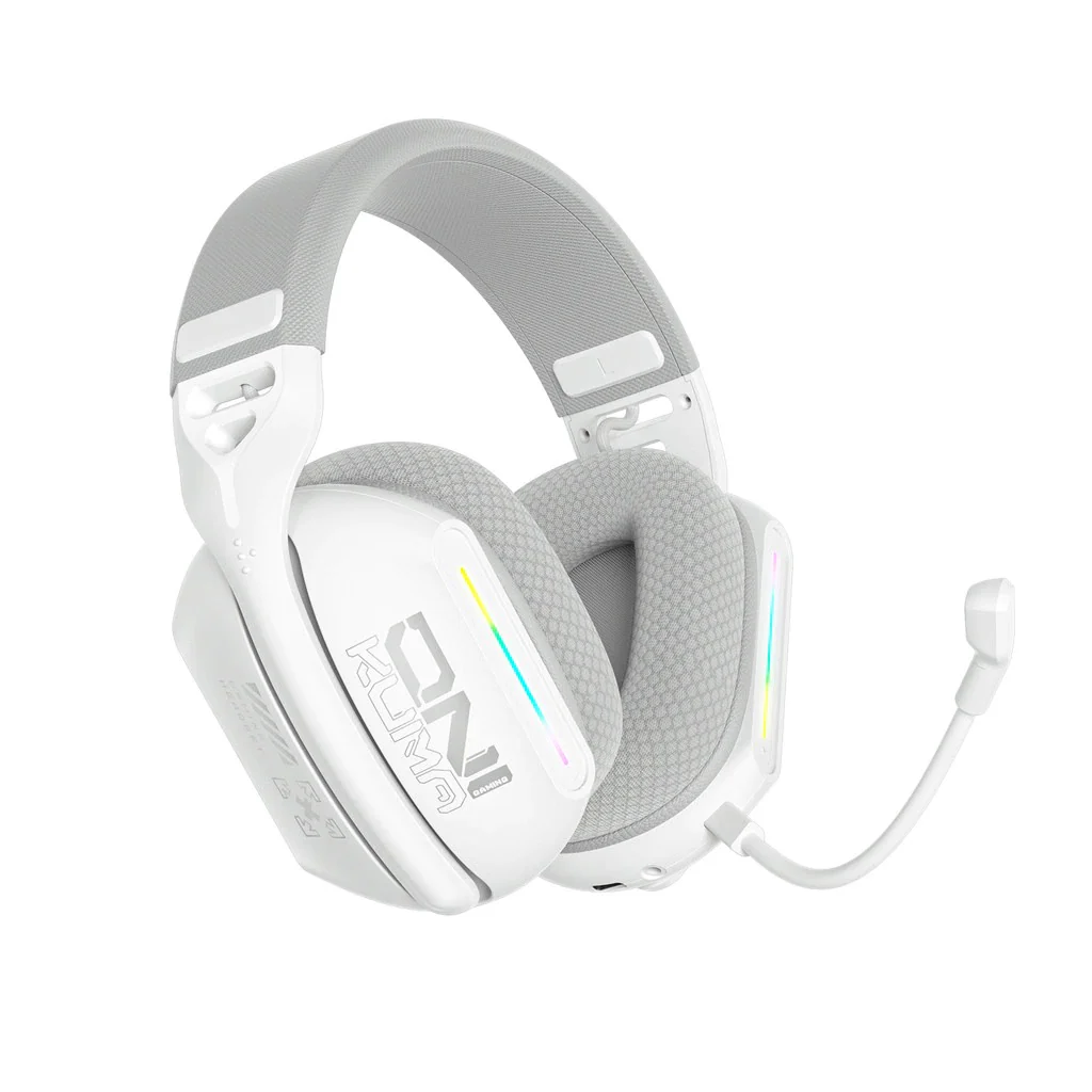 Onikuma GT808 RGB Tri-Mode Gaming Headset with Microphone (Black, White) - Image 9