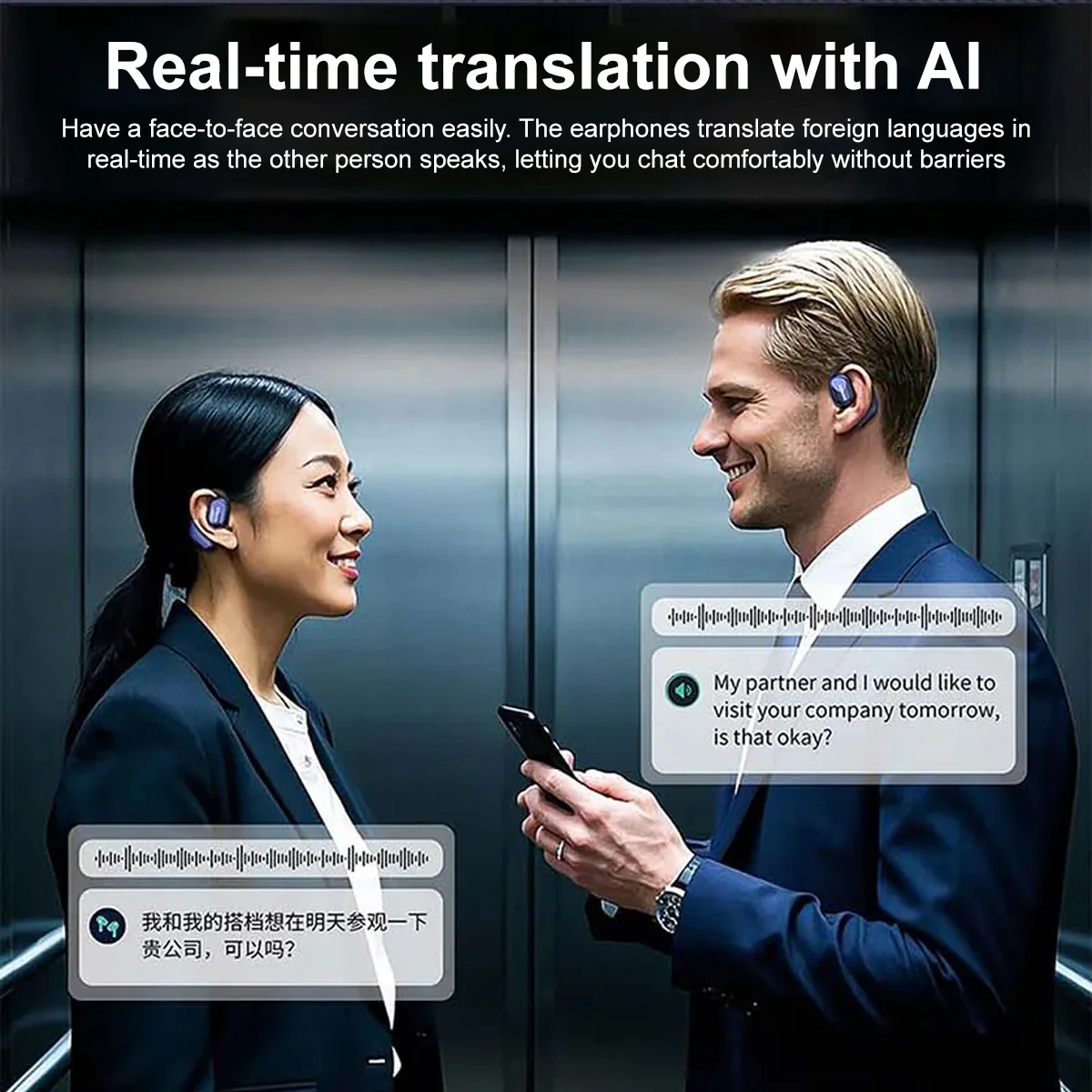 Onikuma T209 Wireless Earphones with Translation Function (Black) - Image 2