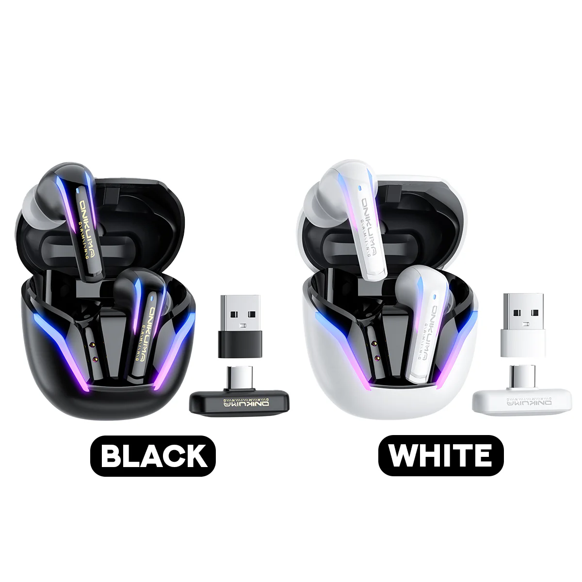 Onikuma T27 Wireless Dual Microphone Noise Reduction (Black, White)