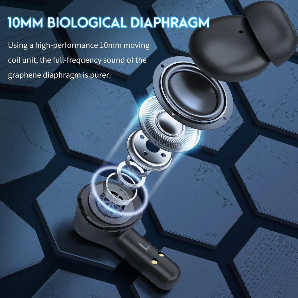 Onikuma T33 Wireless Earphones (Black) - Image 3