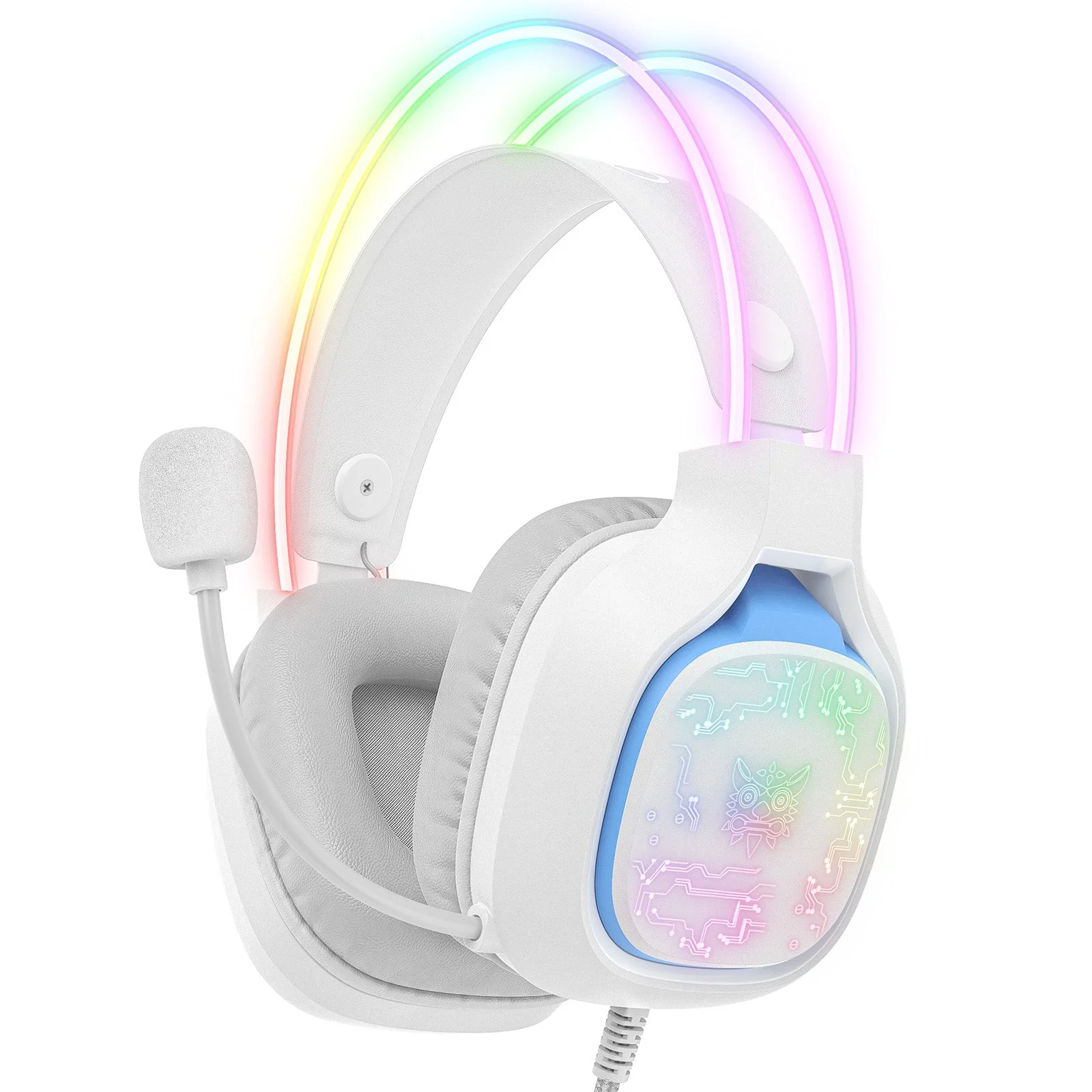 Onikuma X22 RGB Noise Cancellation Microphone Multi-Platform Gaming Headset (Black, White) - Image 8