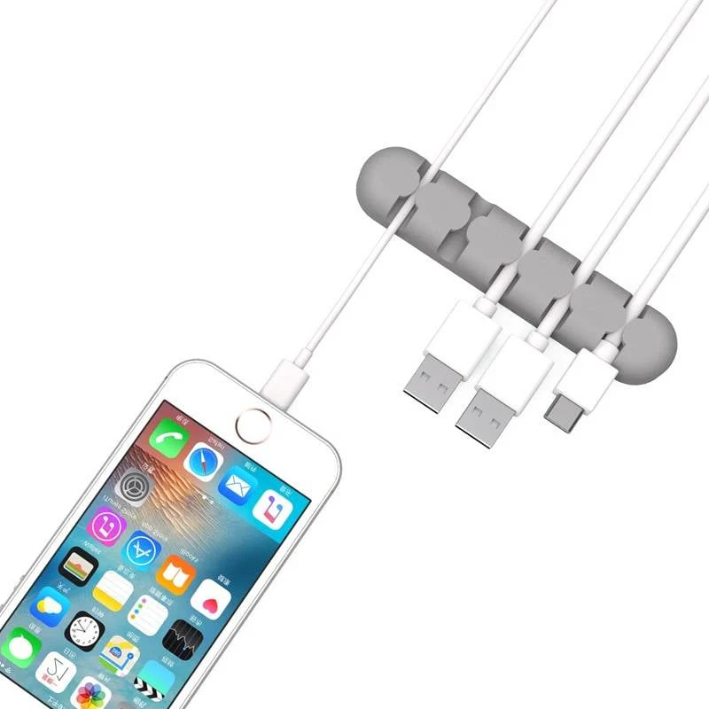 Orico CBS5 5-Slots Soft Silicone Self-Adhesive Desk Cable Manager (Grey) - Image 4