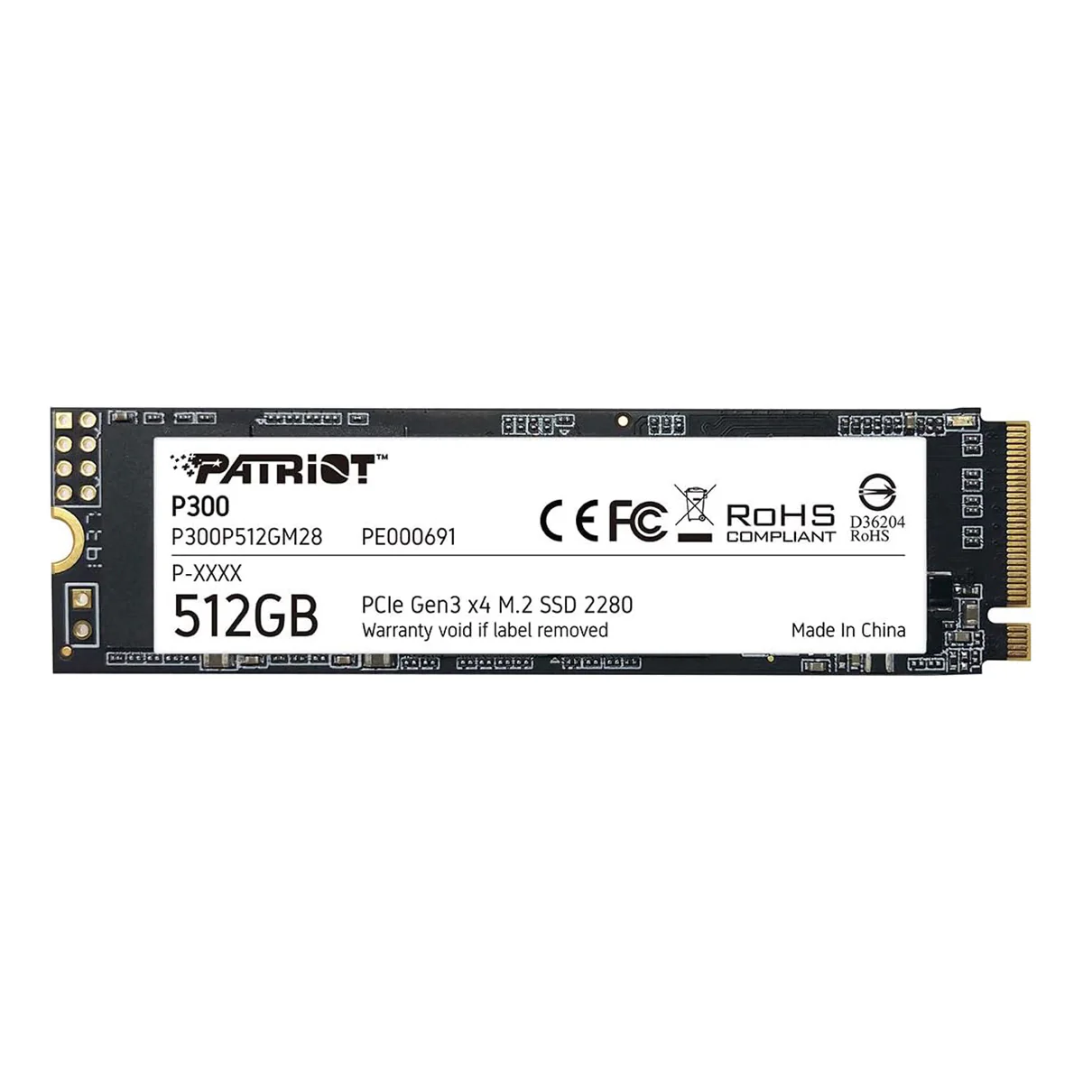 Patriot P300 512GB M.2 2280 PCIe Gen3 x4 SSD with 1700MB/s Read/ 1100MB/s Write (P300P512GM28) - Image 2