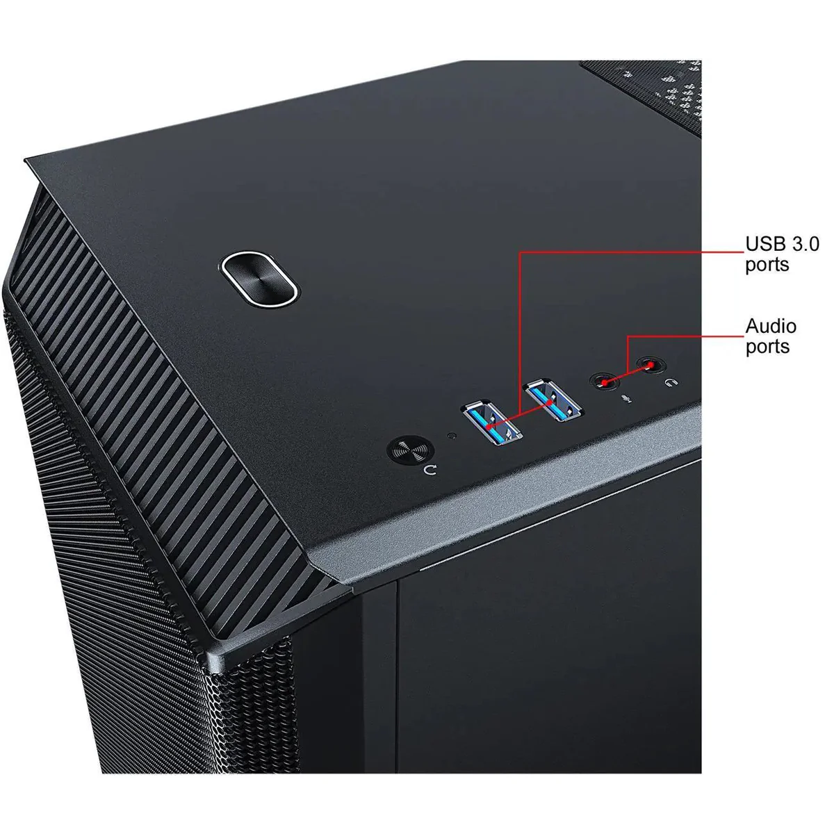 Phanteks Eclipse P300A Tempered Glass Compact Mid-Tower Full Mesh Front Case (Satin Black) (PH-EC300ATG-BK01) - Image 9