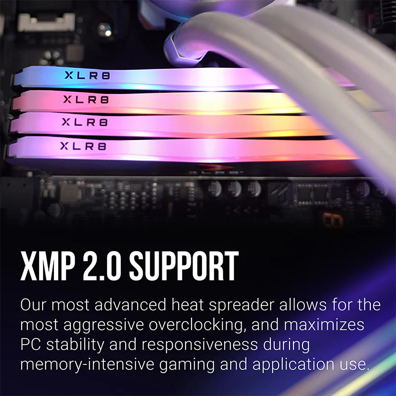 PNY XLR8 Gaming Epic-X RGB 16GB (2X8GB) DDR4 3200MHZ CL16 1.3V Desktop Memory (White) (MD16GK2D4320016XRGBW) - Image 6
