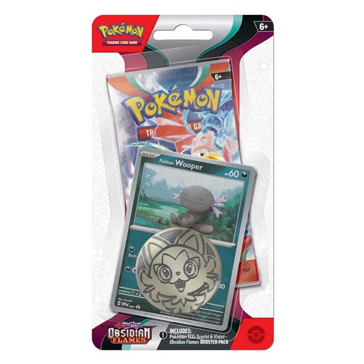 Pokemon Trading Card Game SV03 Scarlet & Violet Obsidian Flames Checklane Blister (Wooper) (186-85381)