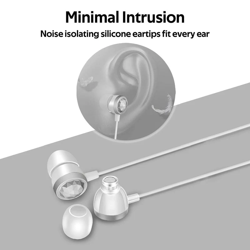 Promate INGOT High-Definition Stereo Wired Earphones (Silver) - Image 5