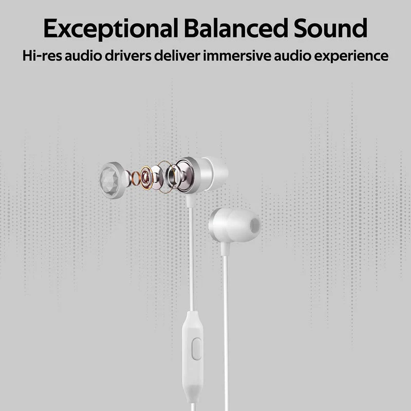 Promate INGOT High-Definition Stereo Wired Earphones (Silver) - Image 6