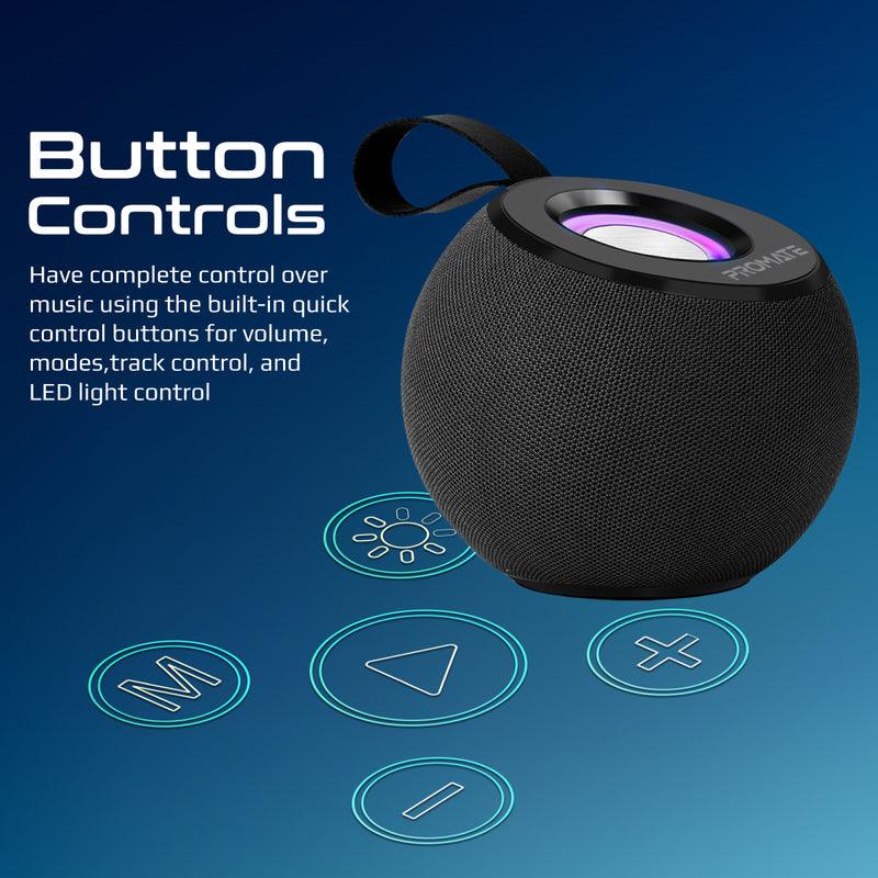 Promate Juggler Lumiflux Wireless High-Definition Speaker (Black) - Image 4