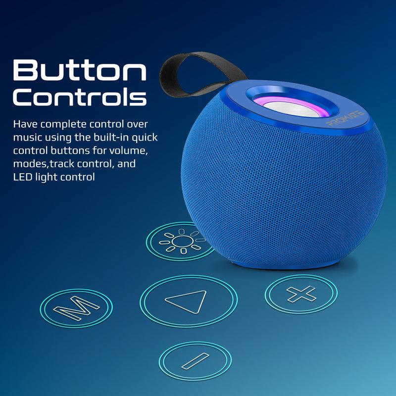 Promate Juggler Lumiflux Wireless High-Definition Speaker (Blue) - Image 4