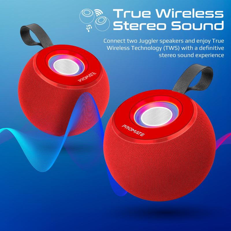 Promate Juggler Lumiflux Wireless High-Definition Speaker (Red) - Image 6
