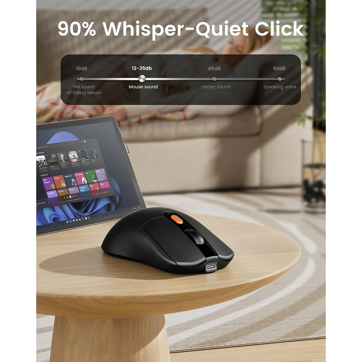 ProtoArc EM15 Bluetooth & 2.4G Dual Receiver Wireless Mouse (Black) (CP016268) - Image 10