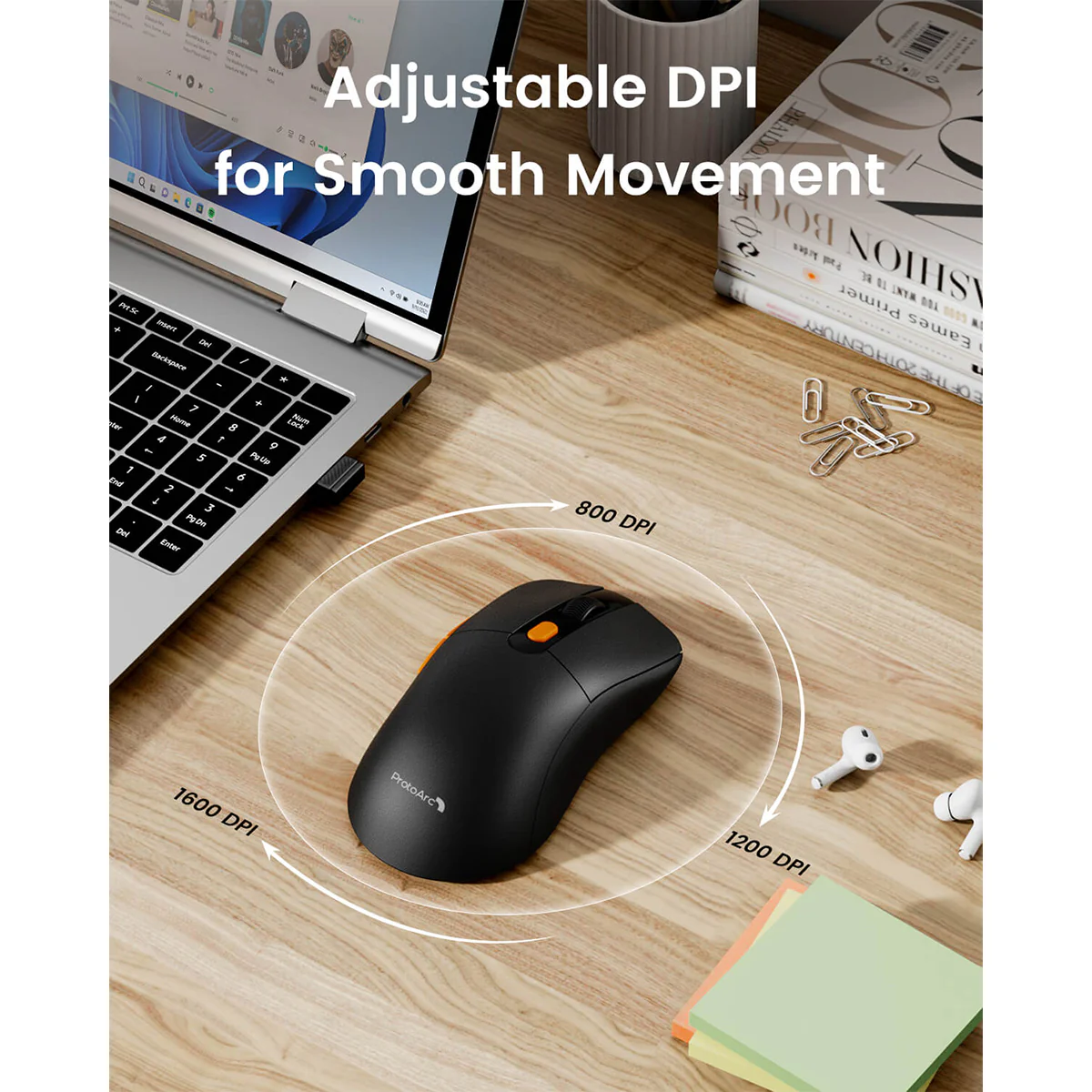 ProtoArc EM15 Bluetooth & 2.4G Dual Receiver Wireless Mouse (Black) (CP016268) - Image 11