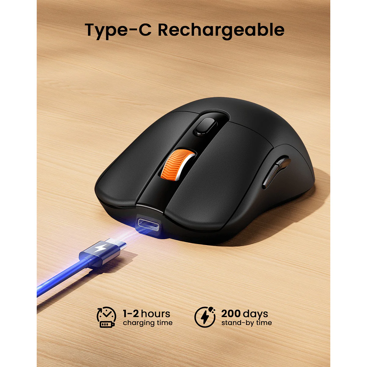 ProtoArc EM15 Bluetooth & 2.4G Dual Receiver Wireless Mouse (Black) (CP016268) - Image 5