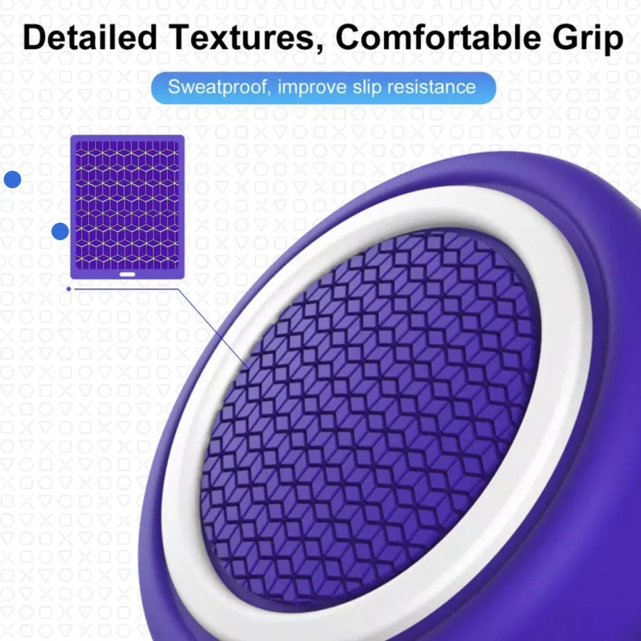IINE Silicone Case With 2 Thumb Grip Caps For PS5 Controller (Red, Black & White, Pink, Blue, Purple) - Image 9