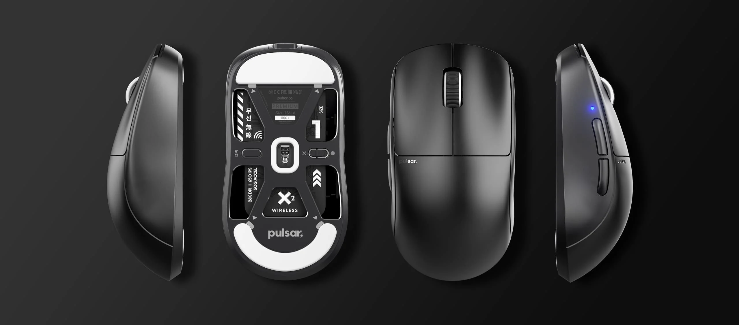 Pulsar X2 Mini Size 1 Wireless Gaming Mouse (Premium Black Edition) (PX2PBS) - Image 9