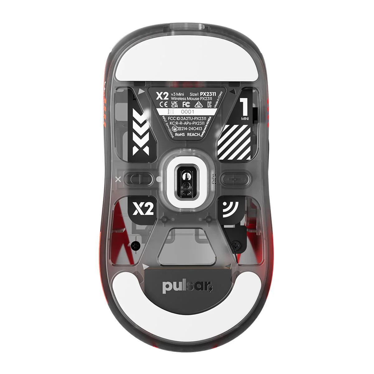 Pulsar X2 V3 T1 Edition Ultralight Weight eSports Gaming Mouse - Black (Size 1, Size 2) (PX231T1, PX232T1) - Image 6