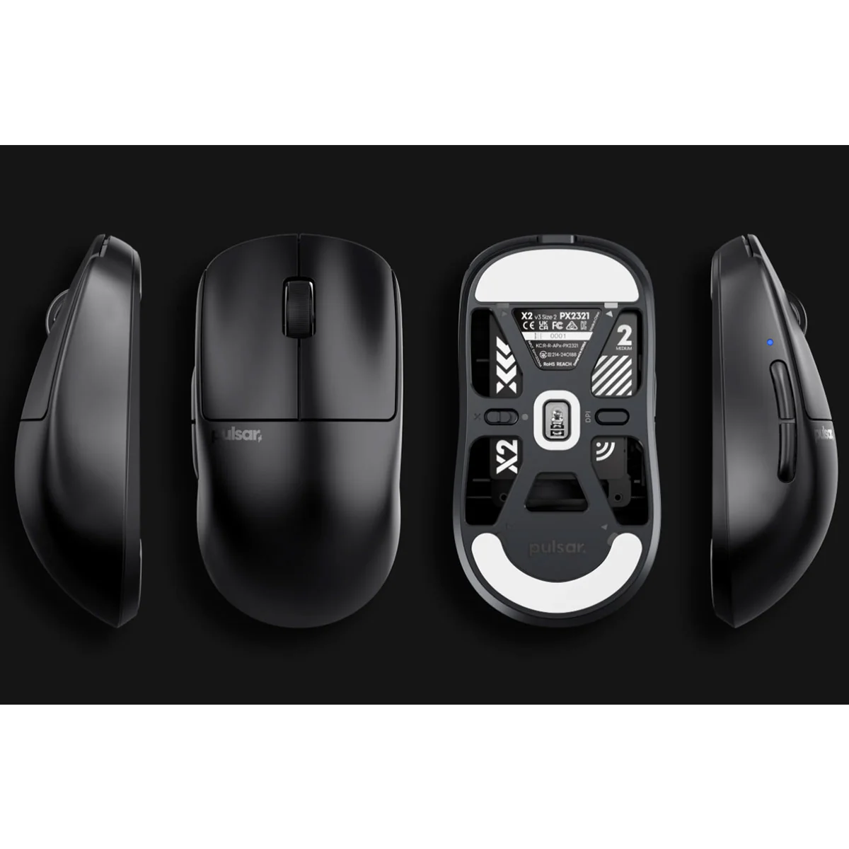 Pulsar X2 V3 Ultralight Weight eSports Gaming Mouse Size 2 (Black, White) (PX2321, PX2322) - Image 14