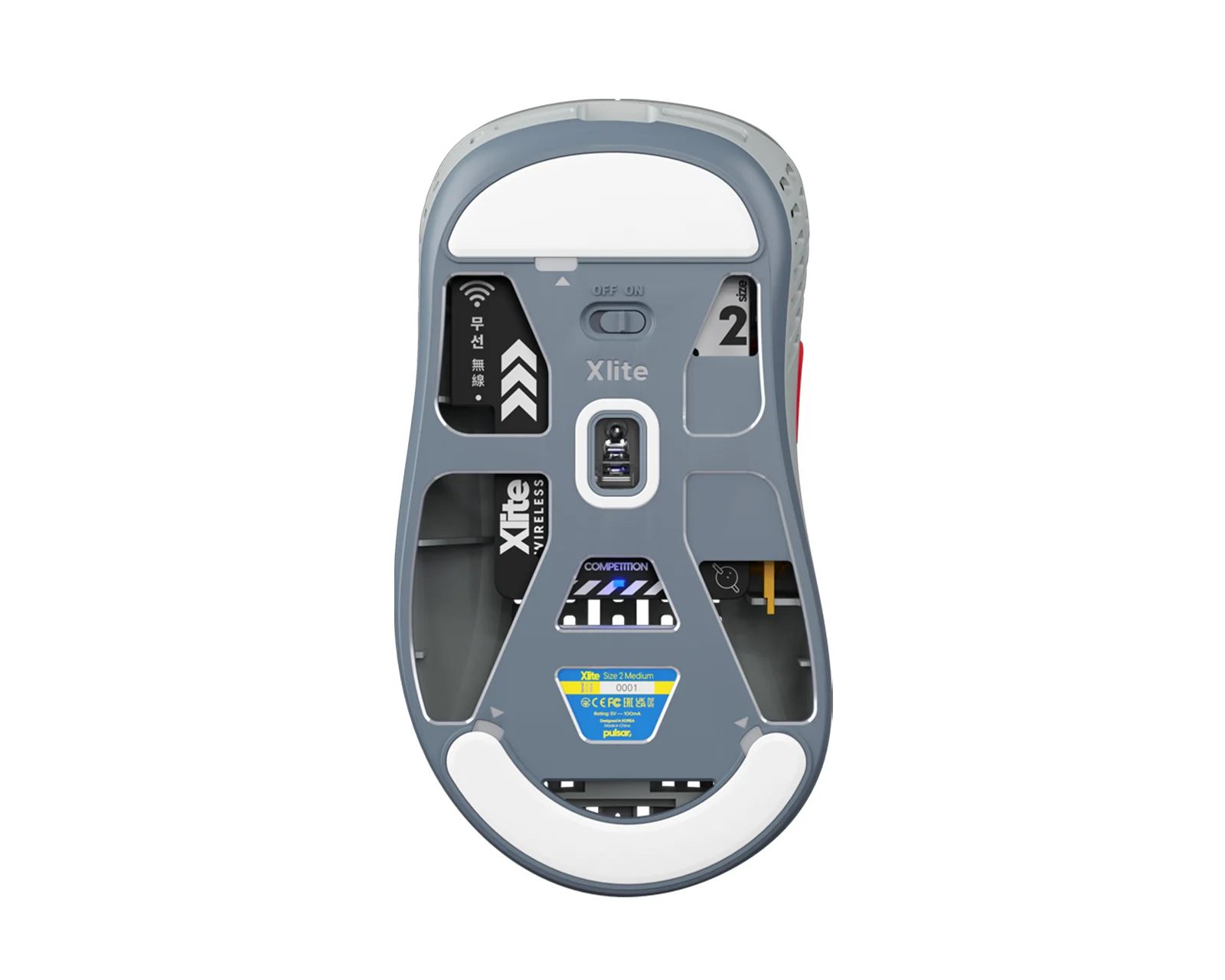 Pulsar Xlite V2 Retro Edition Ultralight Ergonomic Lag Free Wireless Gaming Mouse (Gray) (PXW28) - Image 2