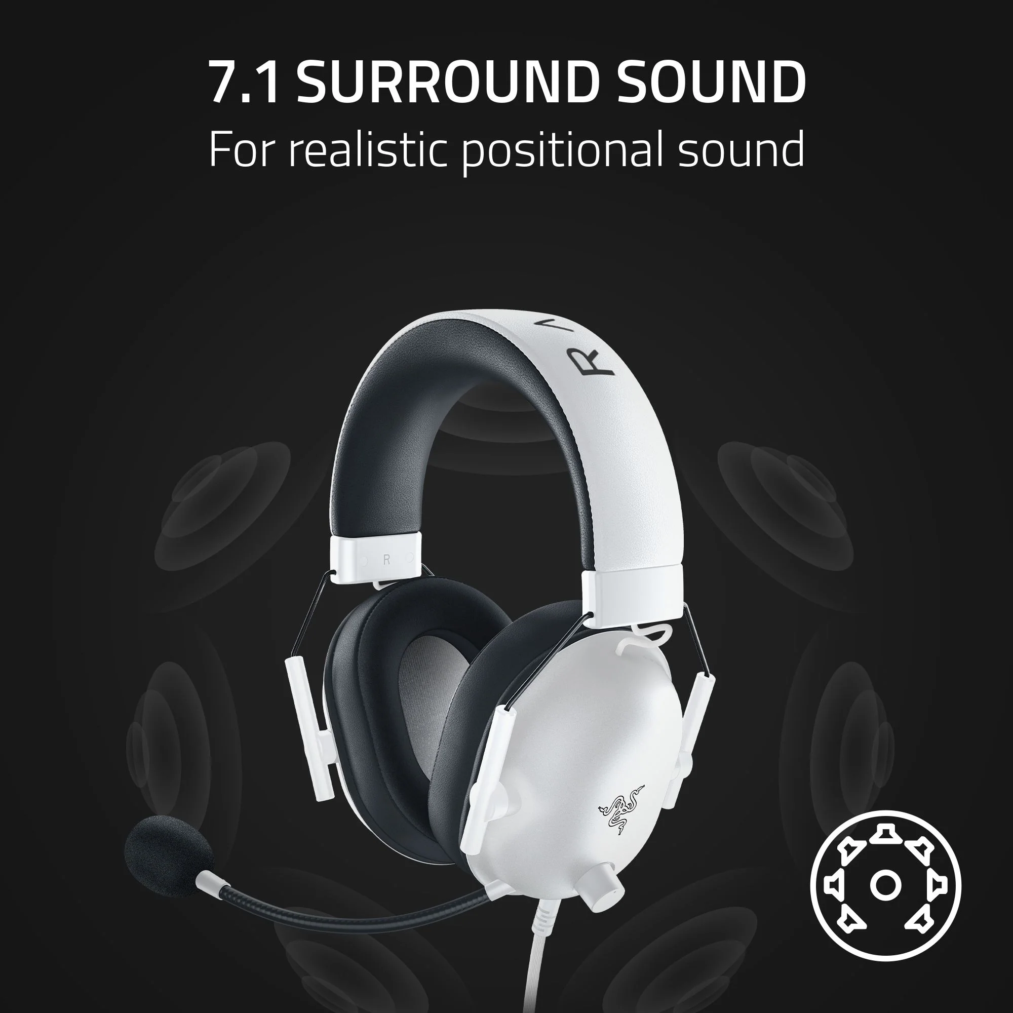 Razer BlackShark V2 X Multi-Platform Wired Esports Headset (Special White) - Image 7