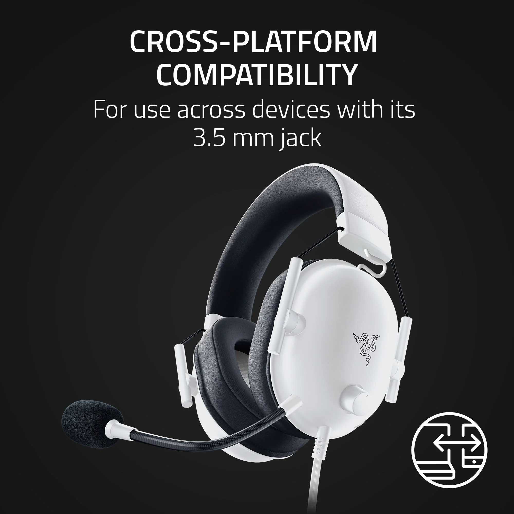 Razer BlackShark V2 X Multi-Platform Wired Esports Headset (Special White) - Image 8