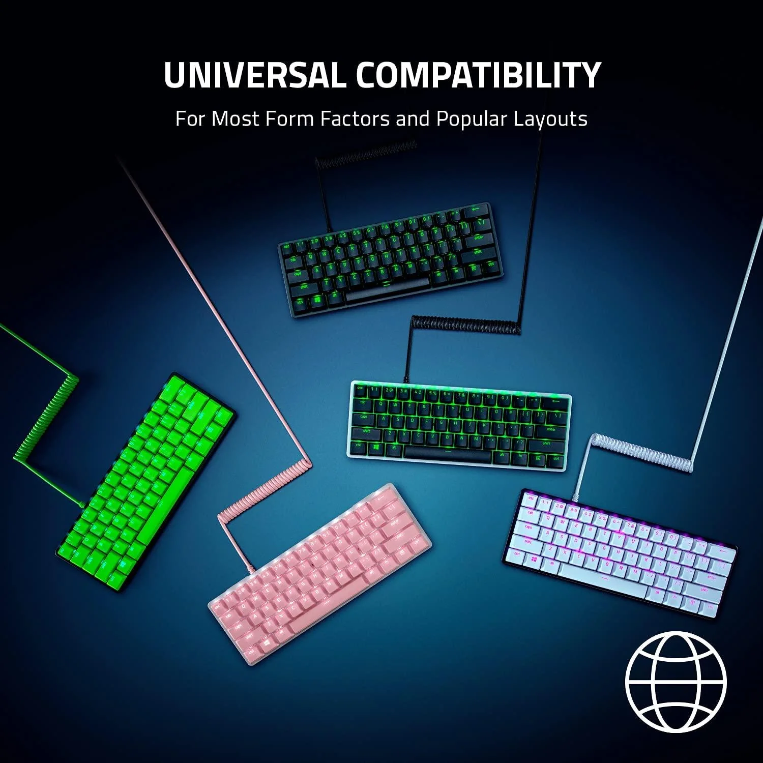 Razer PBT Keycap + Coiled Cable Upgrade Set (Classic Black) - Image 6