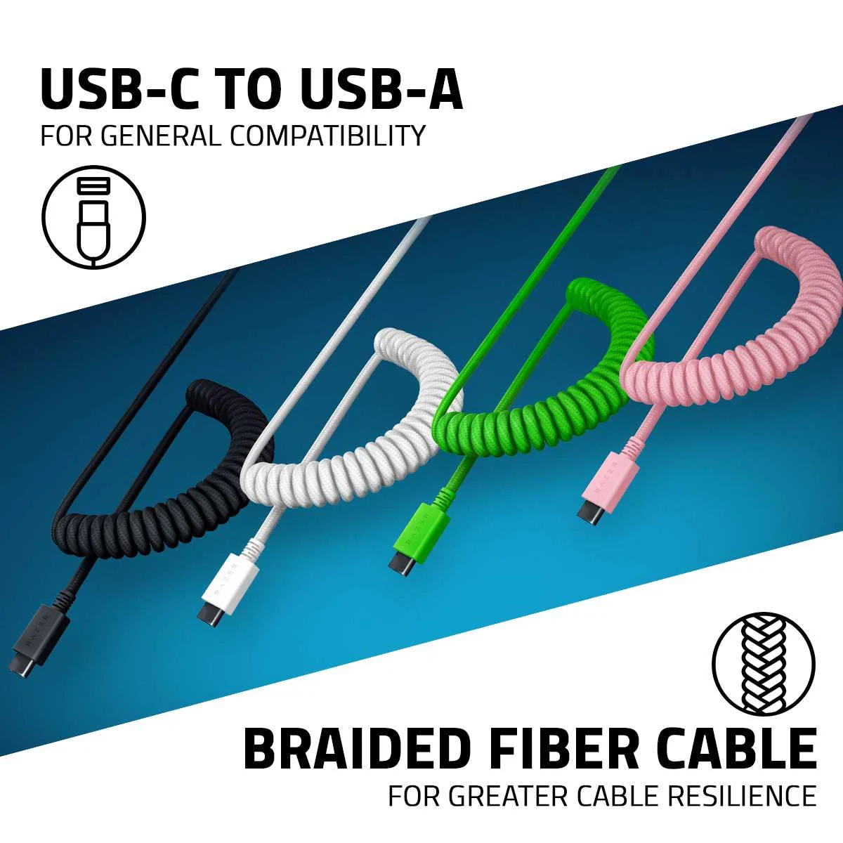 Razer PBT Keycap + Coiled Cable Upgrade Set (Razer Green) - Image 7