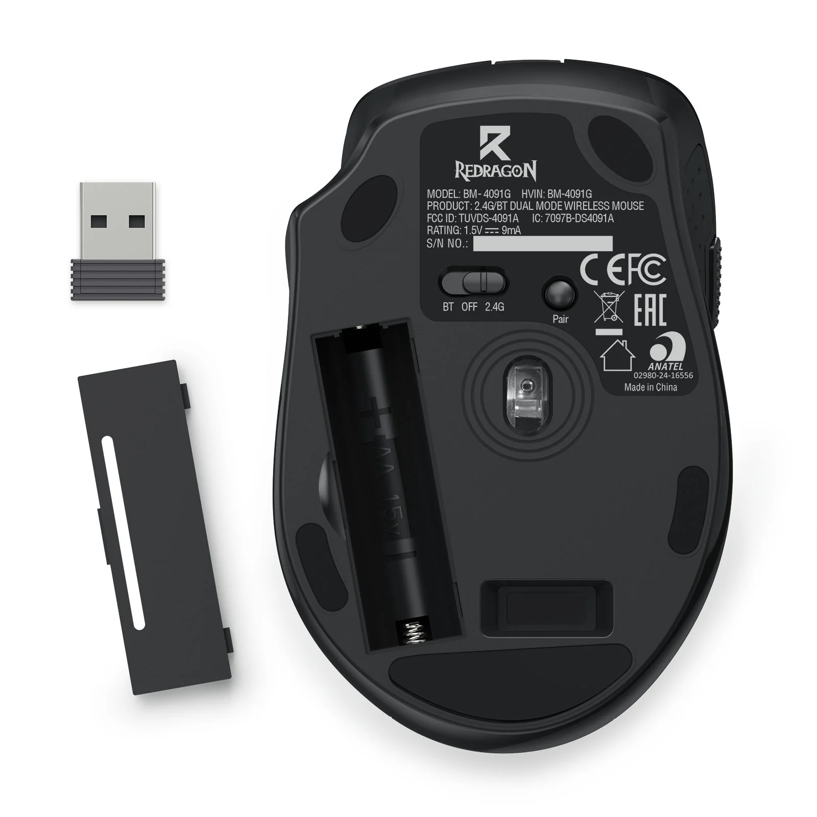 Redragon BM-4091G PRO Dual-Mode Office Mouse (Grey) - Image 10