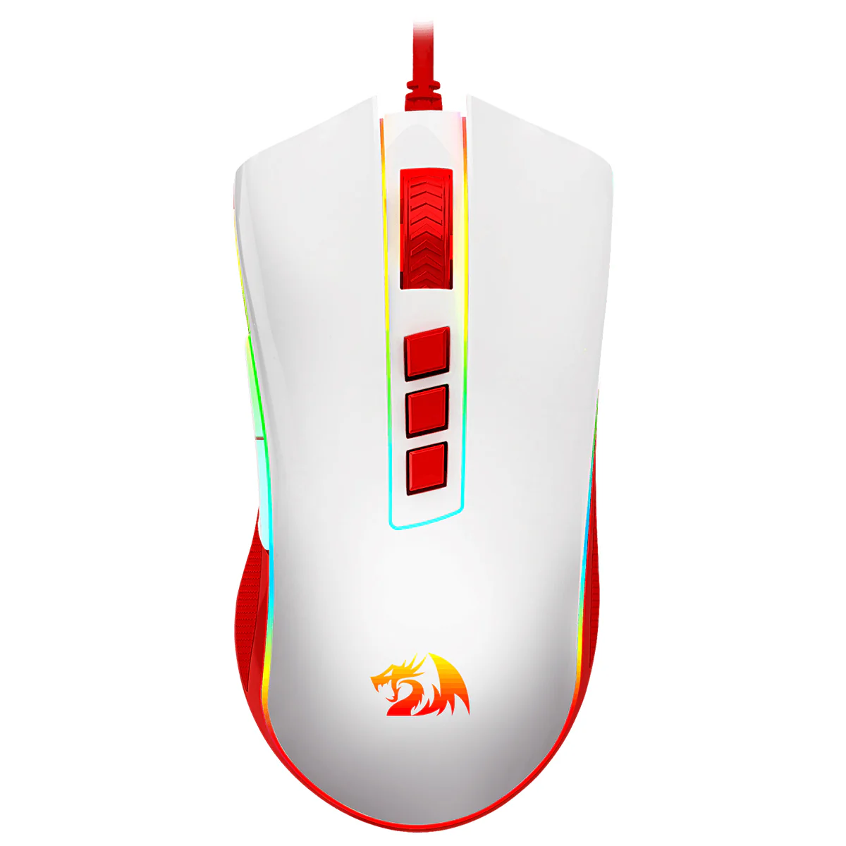 Redragon Cobra Wired Gaming Mouse (White Red) (M711C)