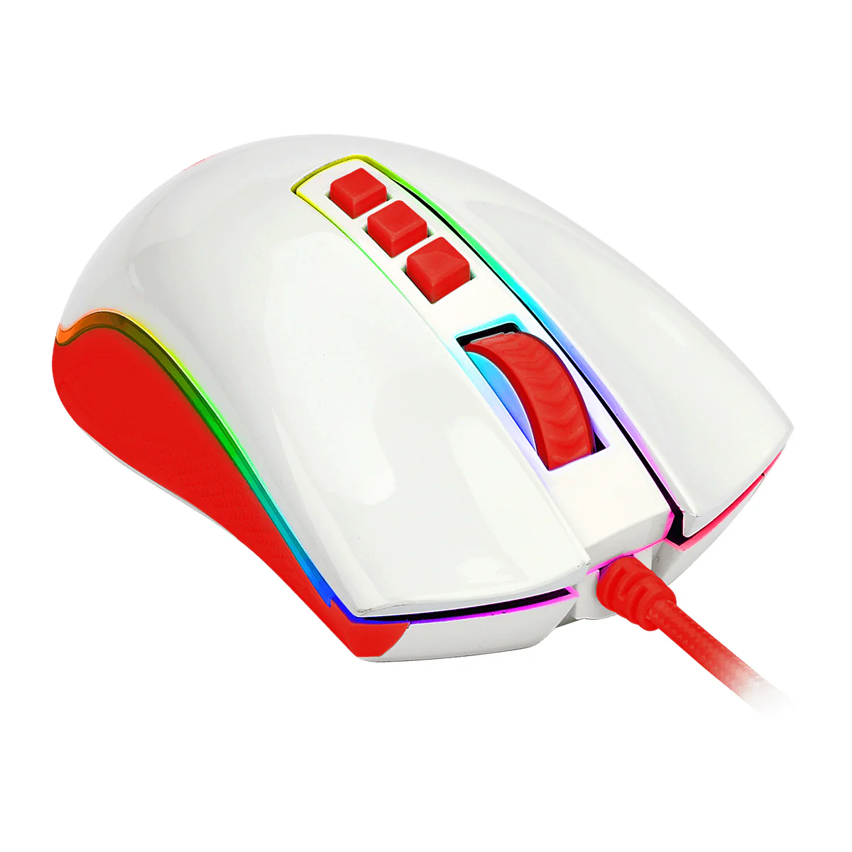 Redragon Cobra Wired Gaming Mouse (White Red) (M711C) - Image 3
