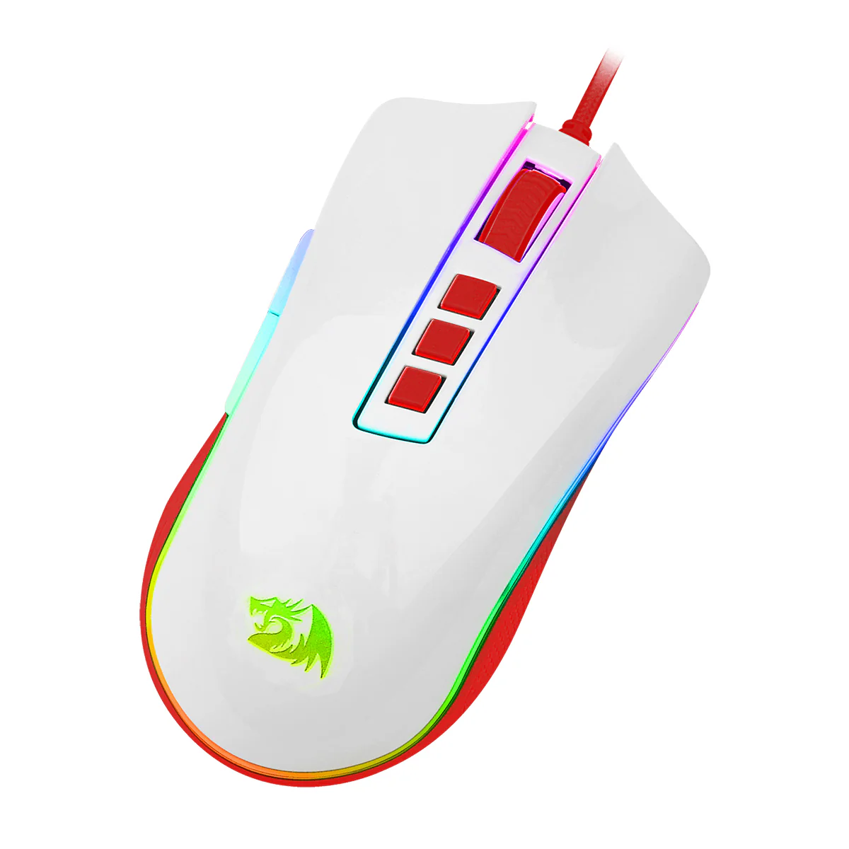 Redragon Cobra Wired Gaming Mouse (White Red) (M711C) - Image 5