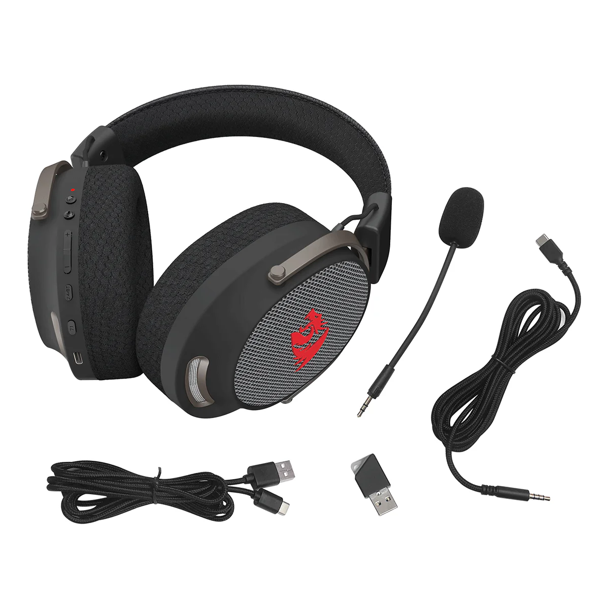 Redragon H858 Arrow Wired + 2.4G + BT Gaming Headset (Black) - Image 8