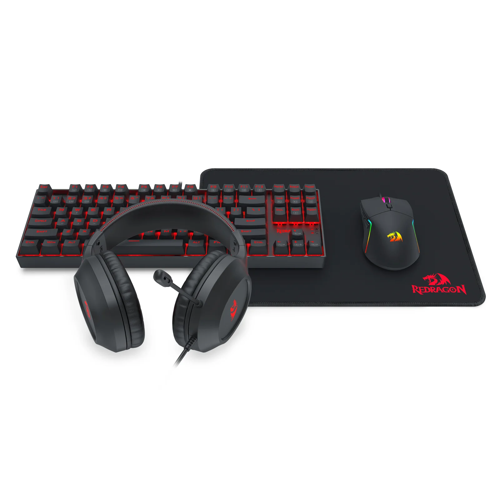 Redragon K552-BB-3 Keyboard/Headset/Mouse/Mouse Pad 4-in-1 Combo - Image 3