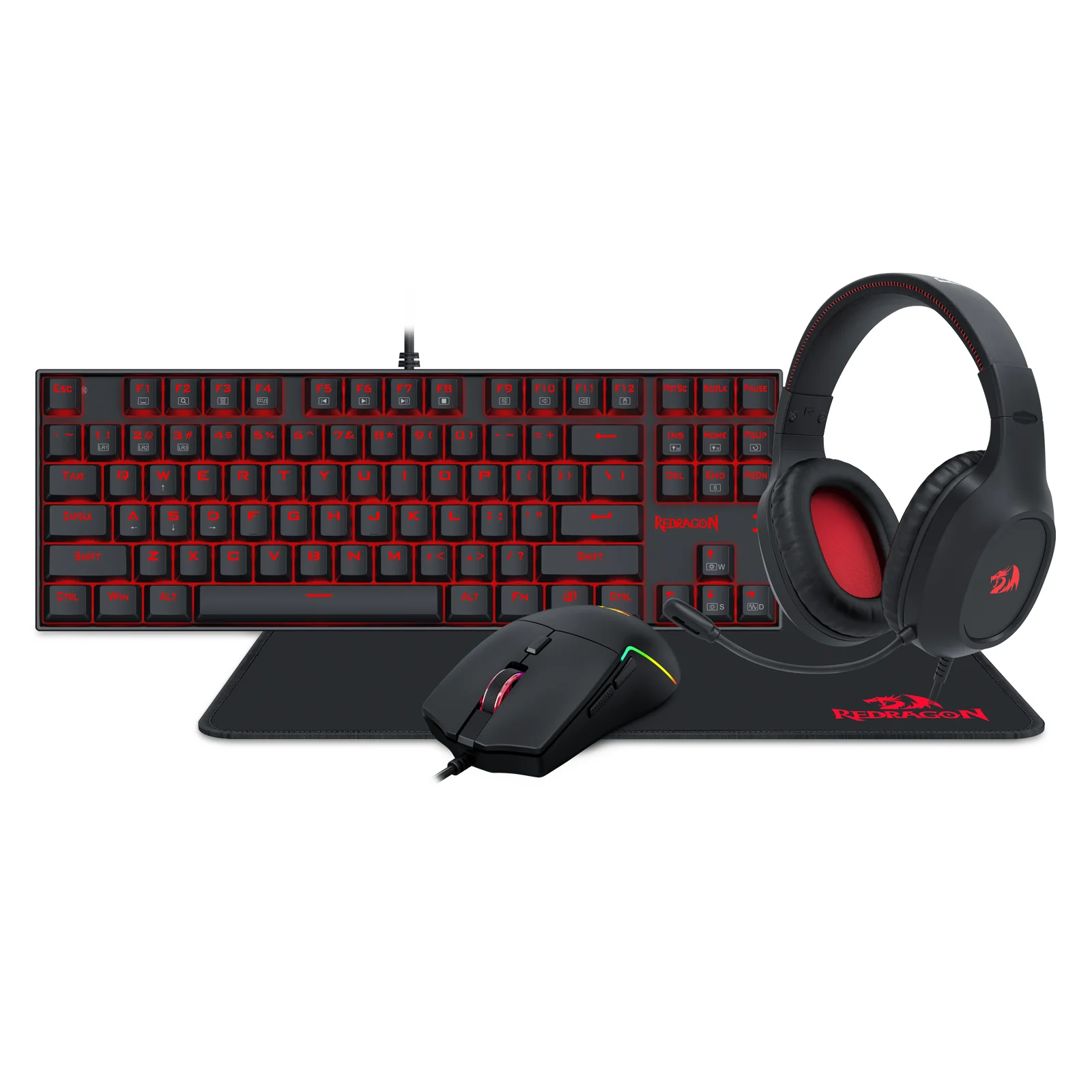 Redragon K552-BB-3 Keyboard/Headset/Mouse/Mouse Pad 4-in-1 Combo - Image 9