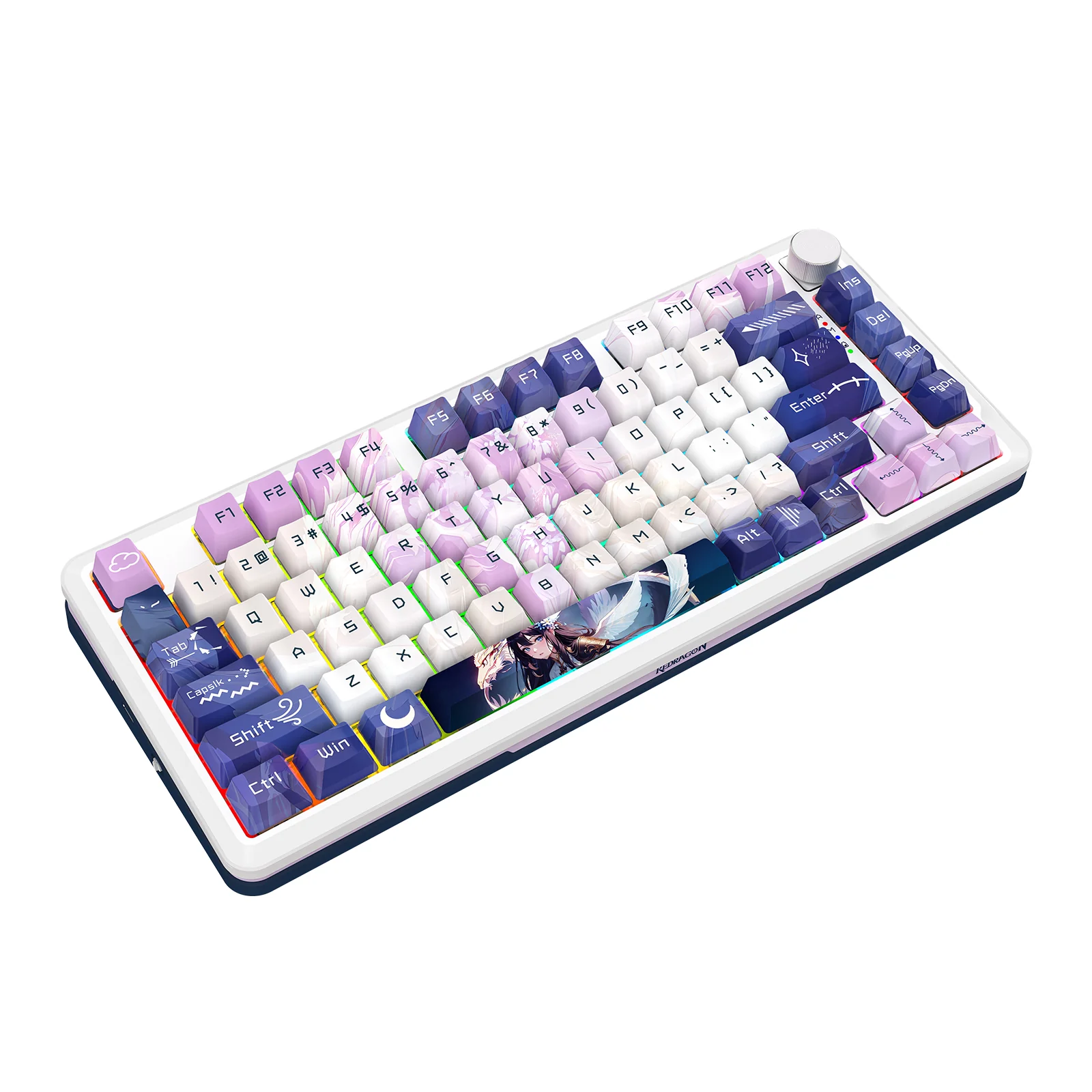 Redragon K681ACG Cyrus Pro Anime Ed. RGB Wireless 75% Hot-Swappable Gasket Mechanical Keyboard with Knob (Mint Mambo Linear Switch) (K681ACG-RGB-PRO) - Image 4