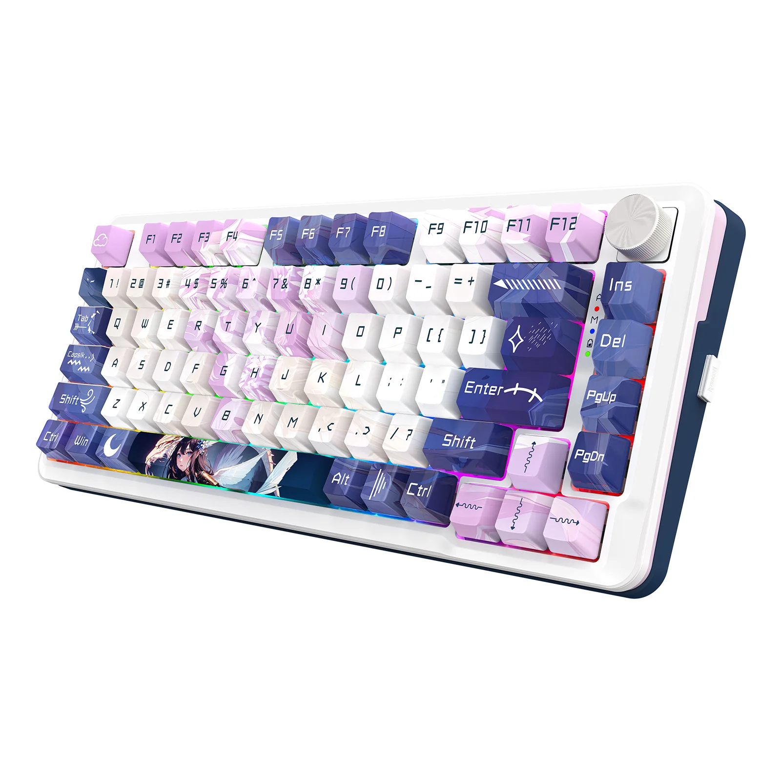 Redragon K681ACG Cyrus Pro Anime Ed. RGB Wireless 75% Hot-Swappable Gasket Mechanical Keyboard with Knob (Mint Mambo Linear Switch) (K681ACG-RGB-PRO) - Image 5