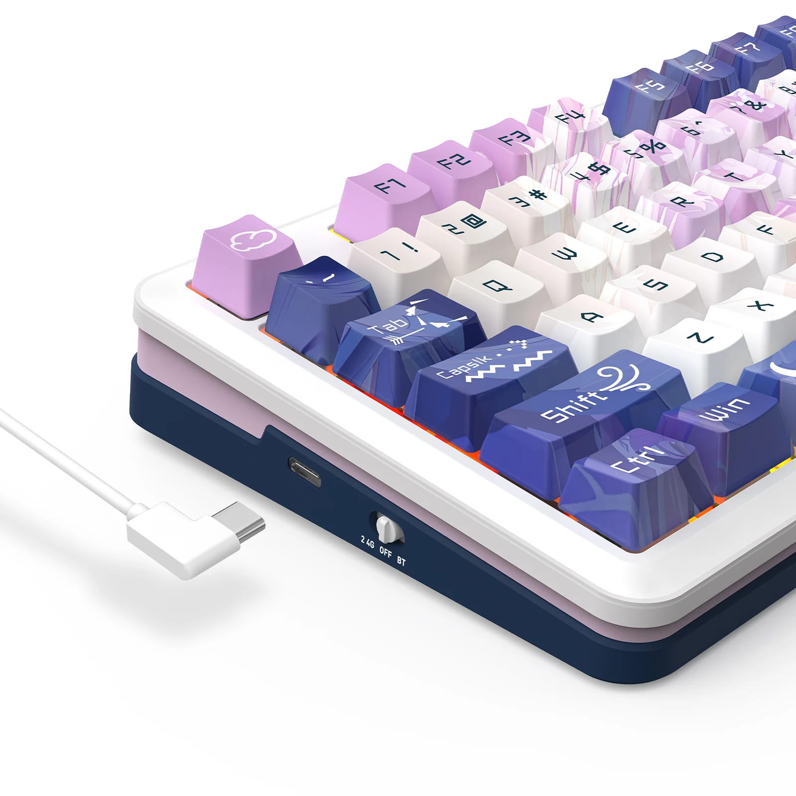 Redragon K681ACG Cyrus Pro Anime Ed. RGB Wireless 75% Hot-Swappable Gasket Mechanical Keyboard with Knob (Mint Mambo Linear Switch) (K681ACG-RGB-PRO) - Image 8