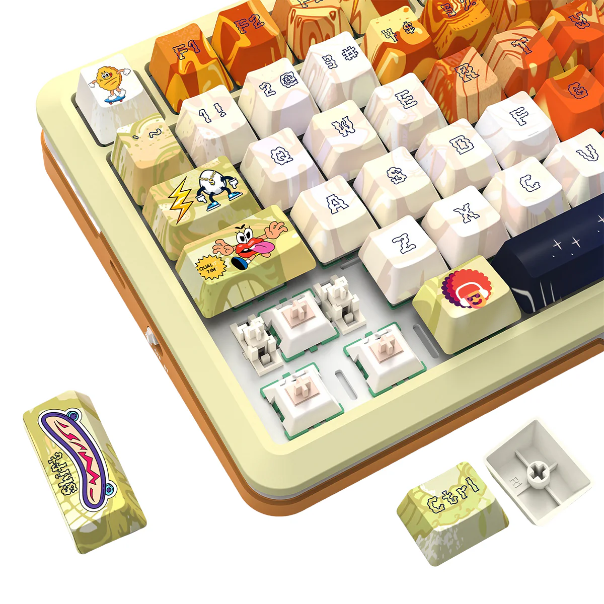 Redragon K708GF RGB Flekact Pro 81 Keys 75% Gasket Mounted Wireless Mechanical Keyboard with Customizable Smart LCD Screen (Doodle Style Design) - Image 7