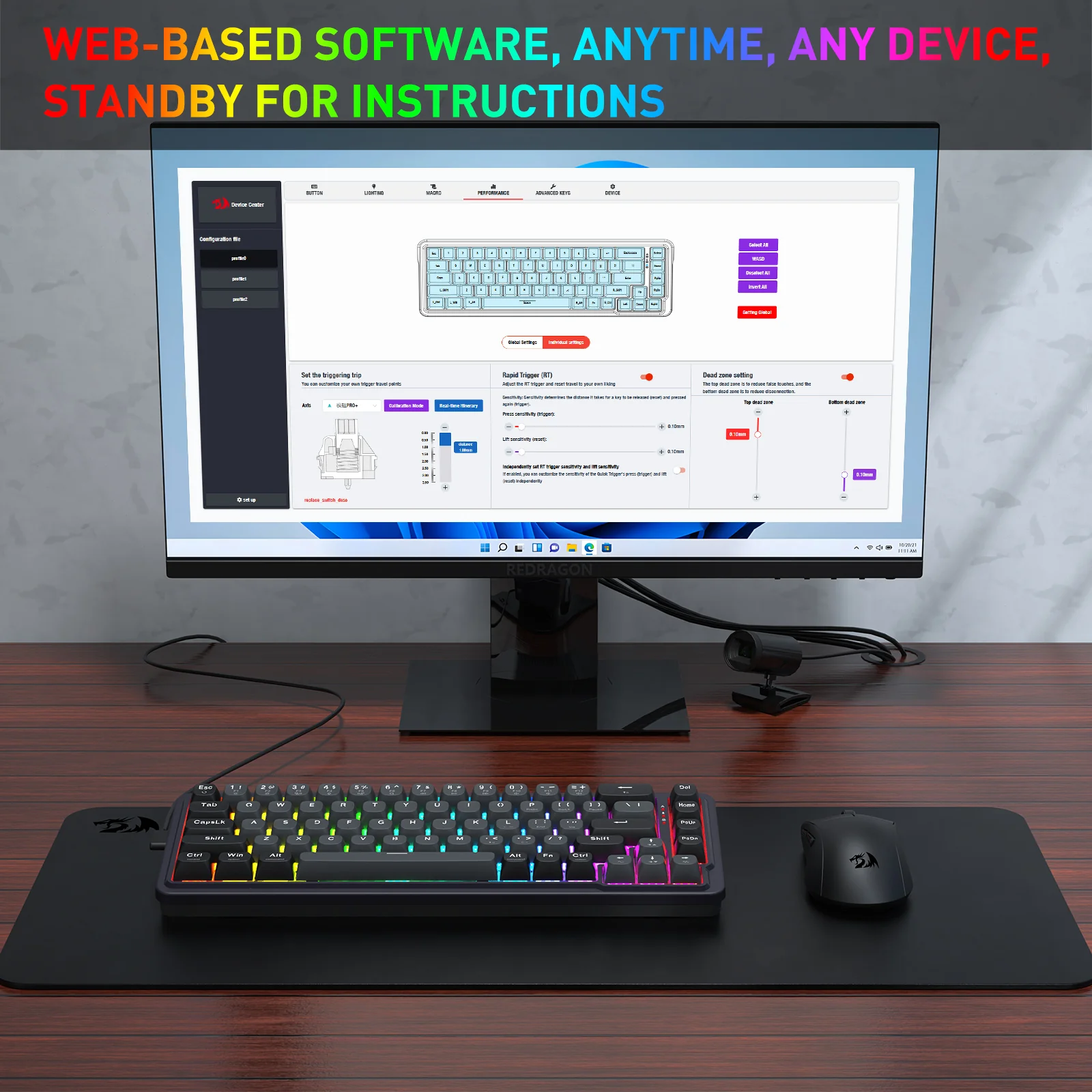 Redragon K709GB Nova Magnetic RGB Hot-Swappable Wired 65% Keyboard with Rapid Trigger (UltraMag Magnetic Linear Switch) (Gray/Black) (K709GB-RGB-M) - Image 19