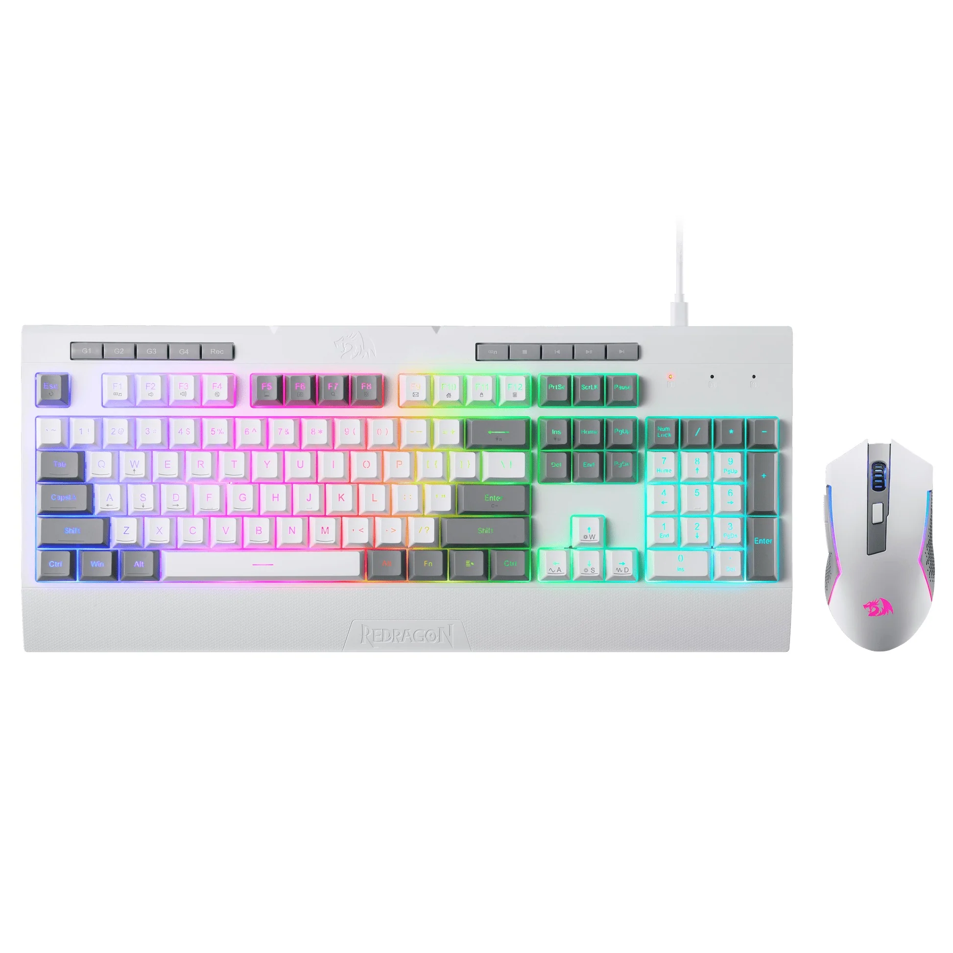 Redragon S151W Gaming Essentials Wired Keyboard & Mouse Bundle (White) - Image 11