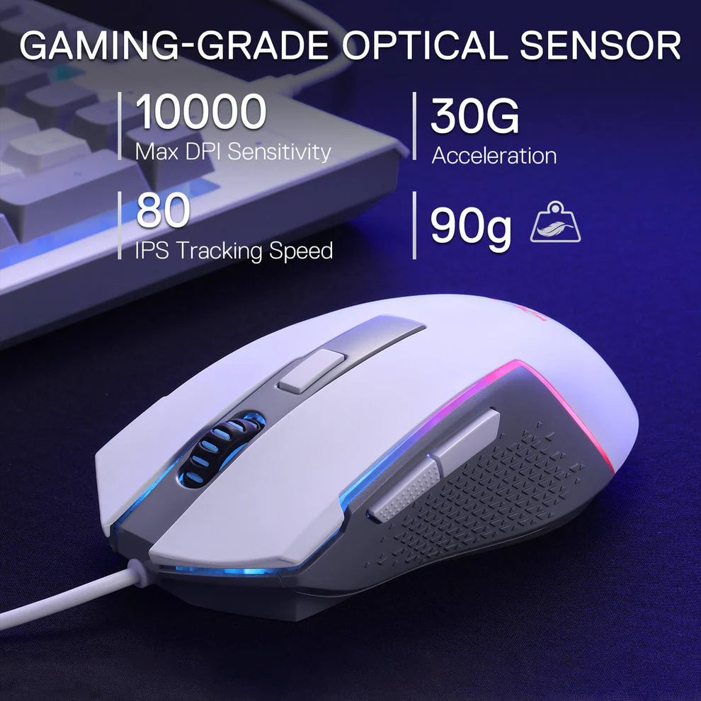 Redragon S151W Gaming Essentials Wired Keyboard & Mouse Bundle (White) - Image 6