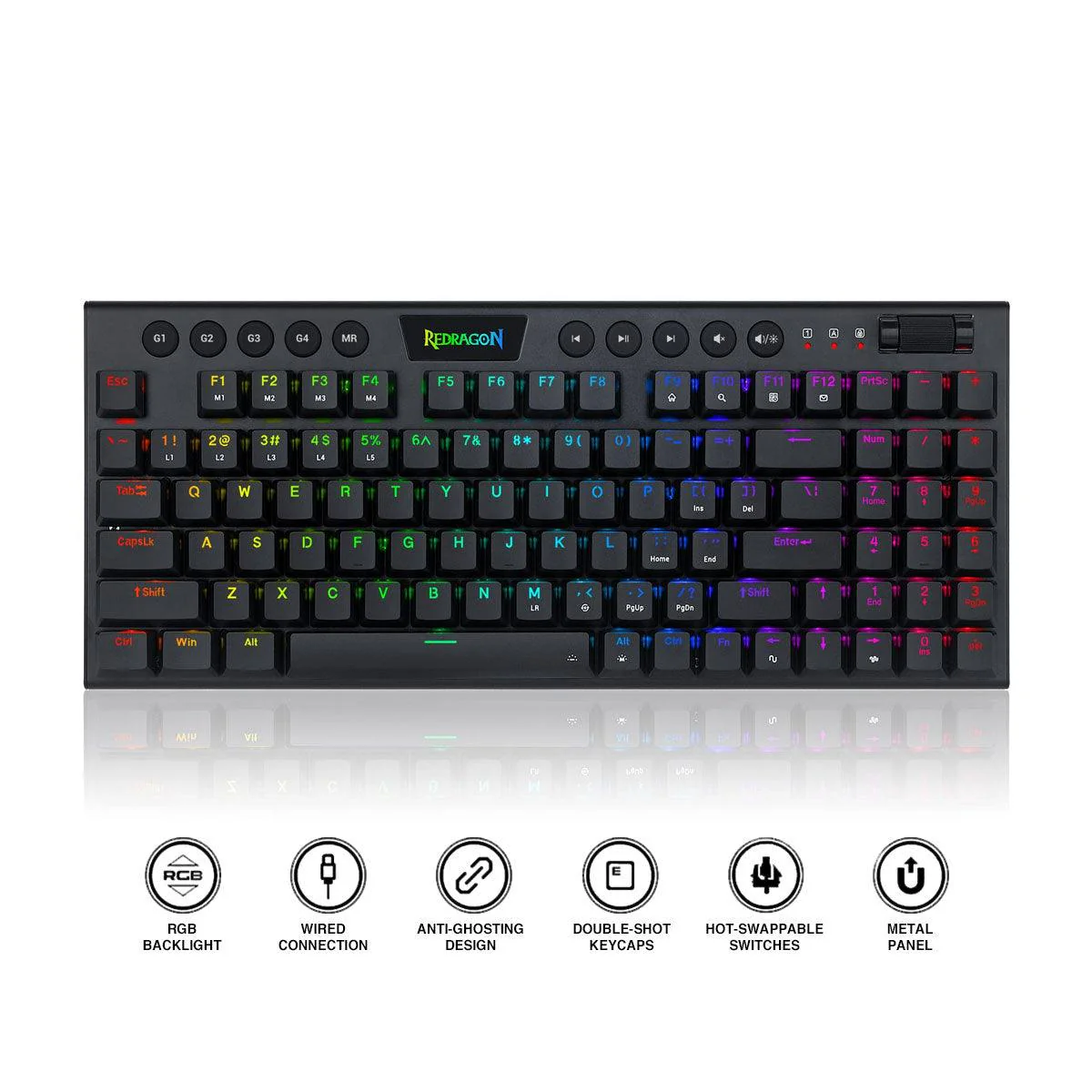 Redragon YI TKL Mechanical Keyboard (Dust-Proof Red Switch) (K625P-KB)