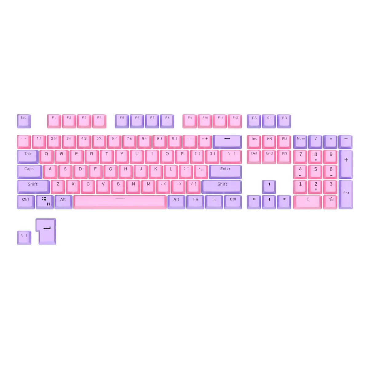 Royal Kludge PBT Doubleshot LED Through Keycaps 104 Keys (PBT2-6)