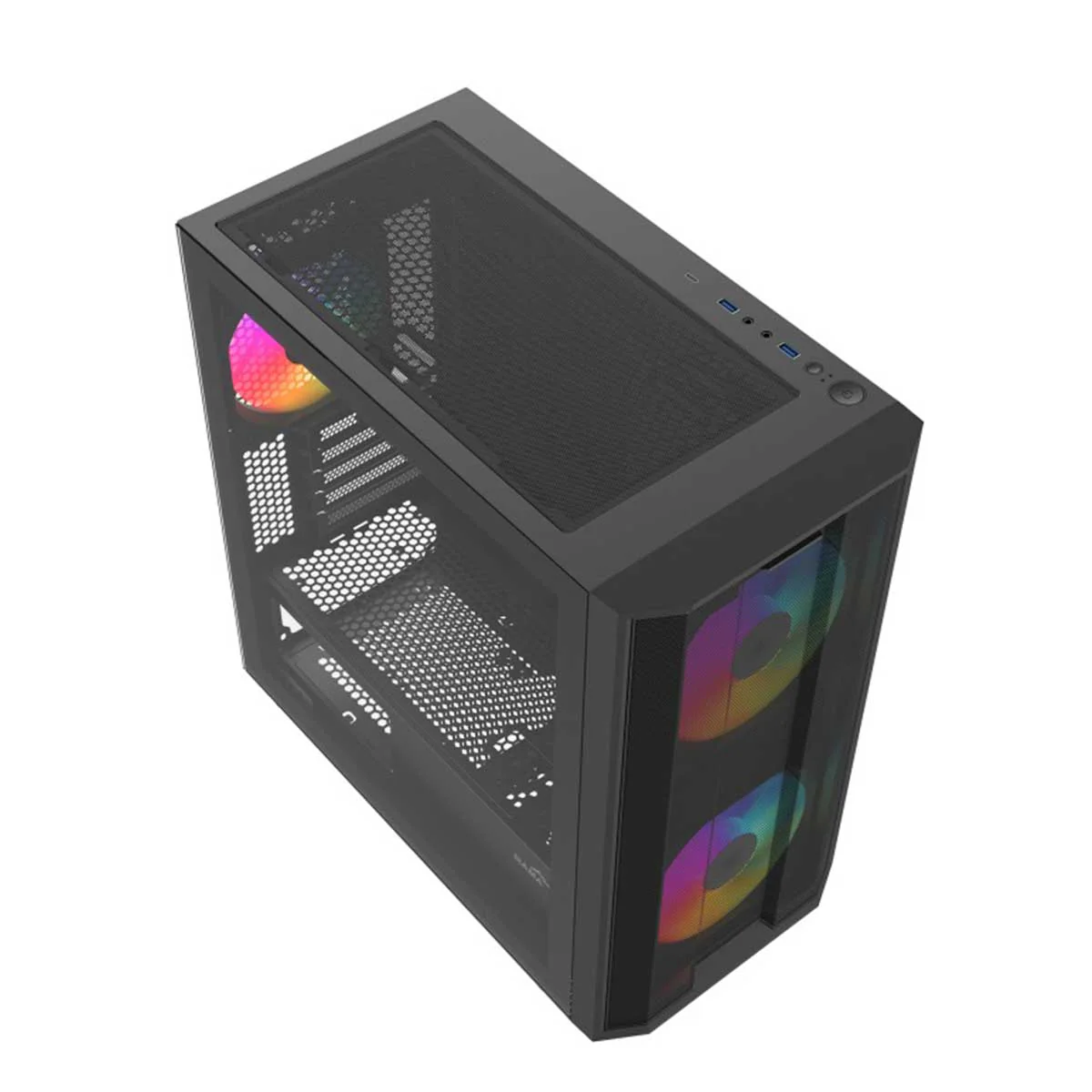 Sama S30 Mid-Tower with High Airflow Front Panel PC Case (Black) (S30-BKMP3AX1-GL) - Image 2