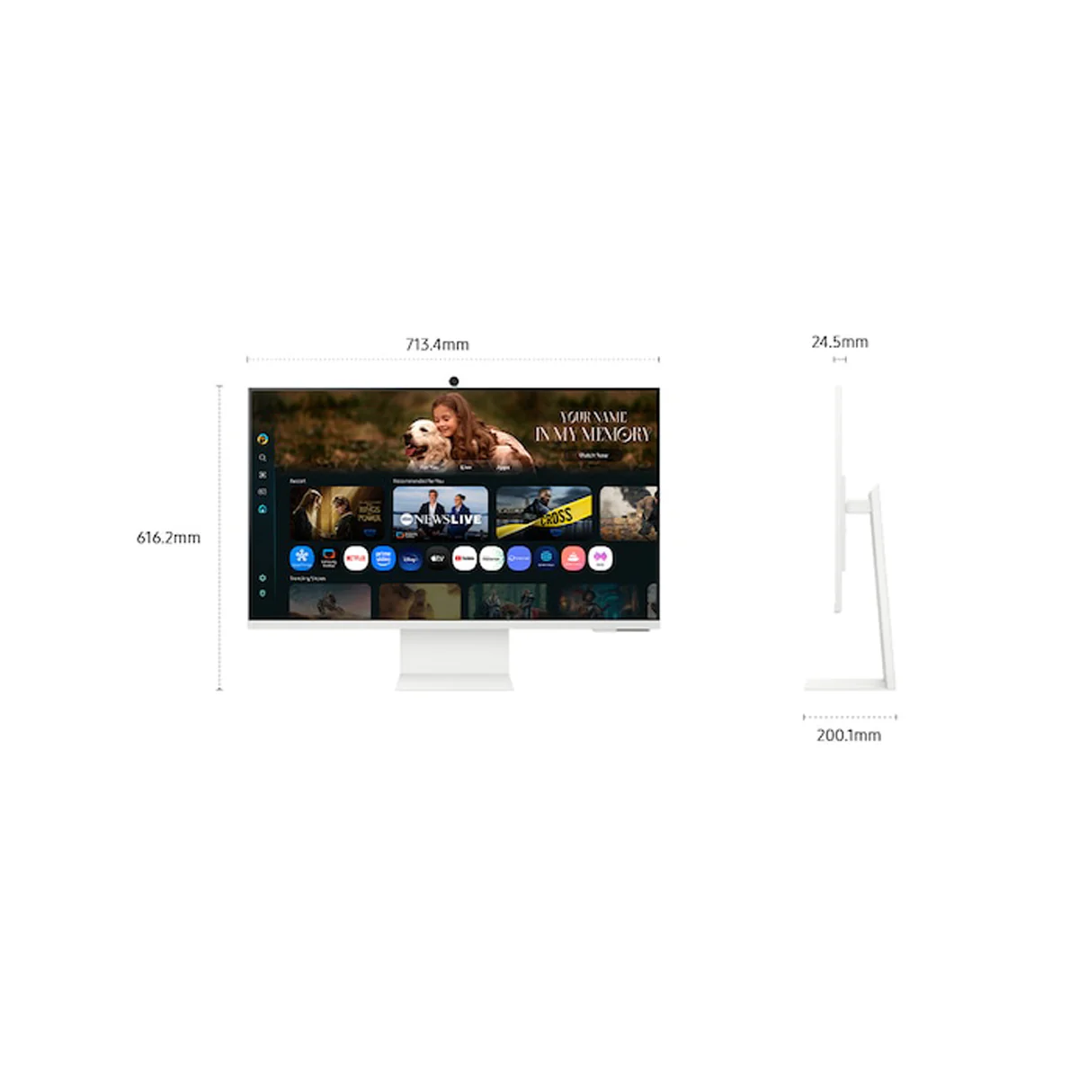 Samsung M8 M80F LS32FM803UEXXP 32" 4K (3840x2160) 60Hz 4ms GTG VA Vision AI Smart Monitor with Tilt, Pivot & Height Adjustment (Warm White) - Image 5